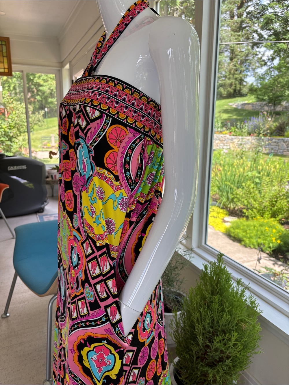 Trina Turk Psychedelic Halter Sarong Dress - Picture 2 of 9